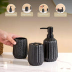Stone Finish Round Bathroom Set