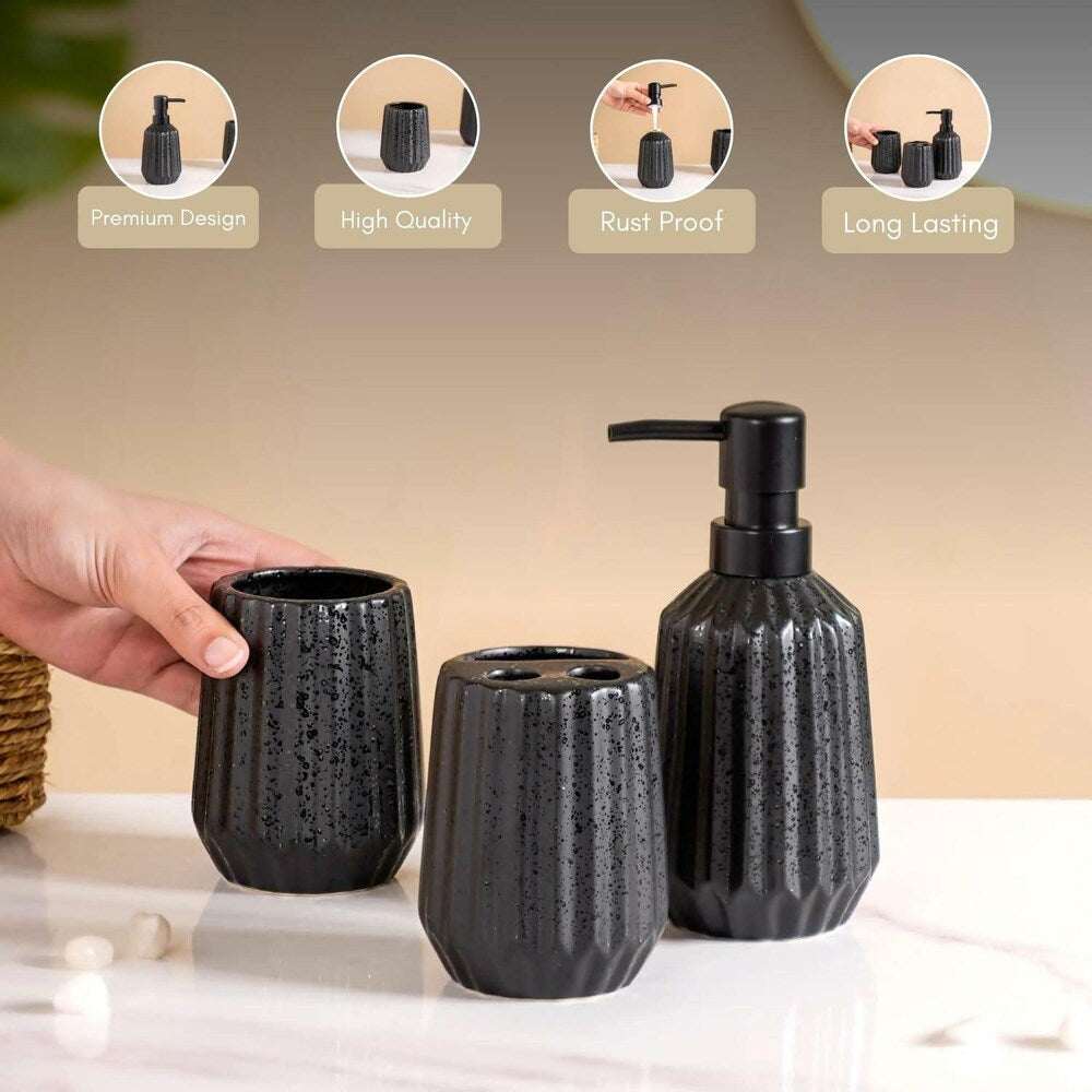 Stone Finish Round Bathroom Set
