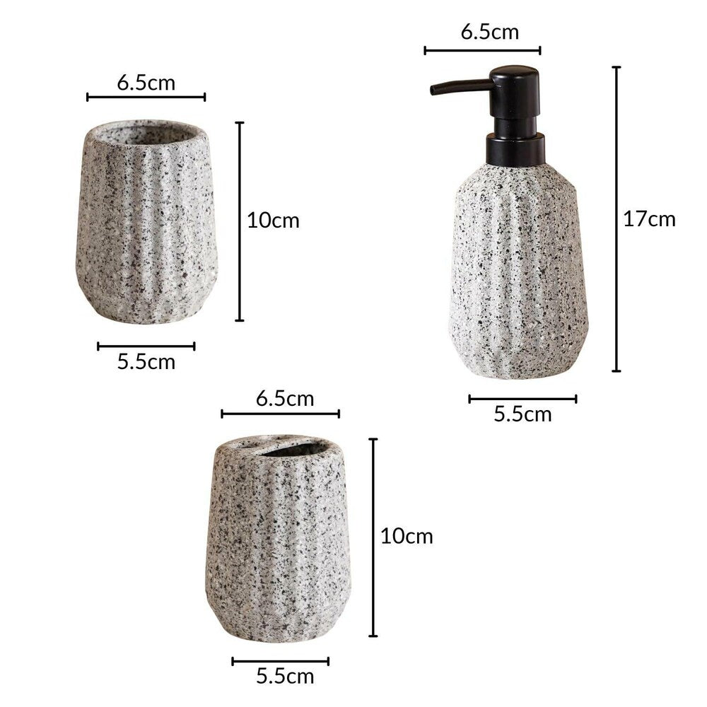 Stone Finish Round Bathroom Set