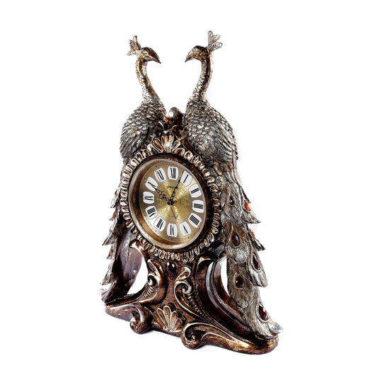 PEACOCK DESIGN PERIOD CHINOISERIE STYLE CLOCK