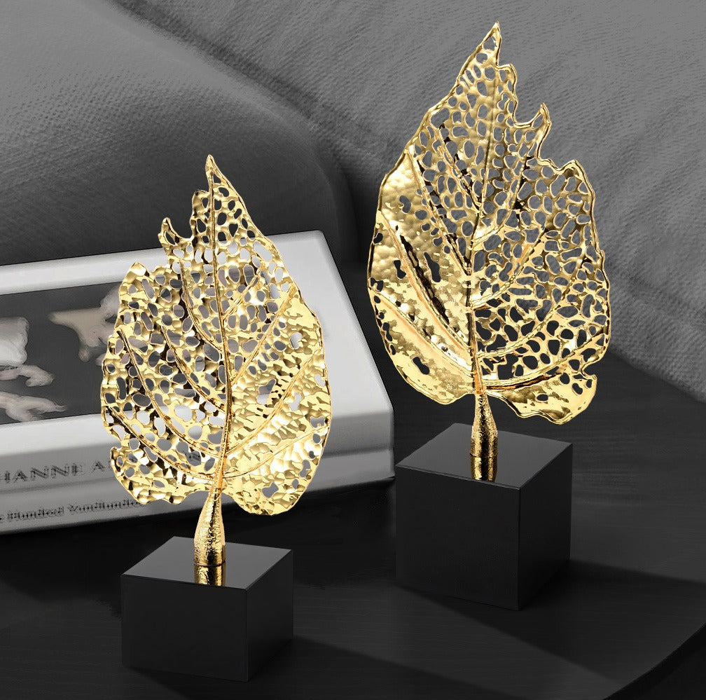 Minimalist Golden Leaf Ornament
