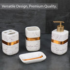 Marble Design Golden Starp Bathroom Set