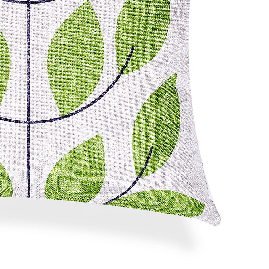 Green Leaf Design Cushion Cover