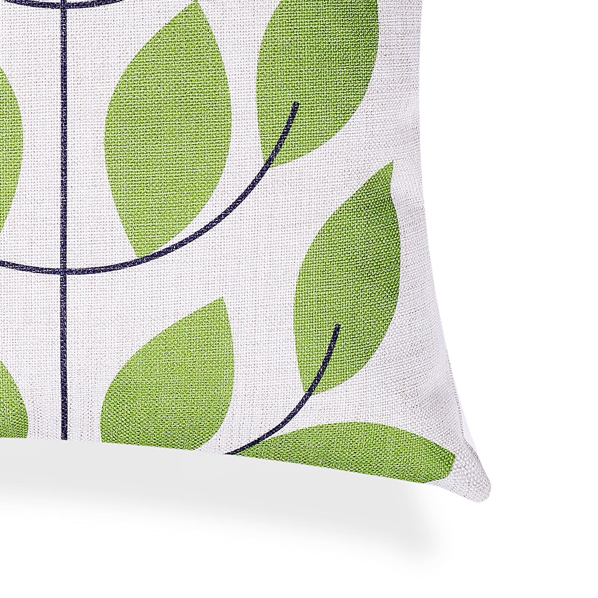 Green Leaf Design Cushion Cover