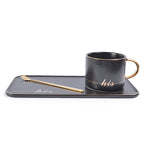 His Coffee Mug With Tray & Golden Spoon