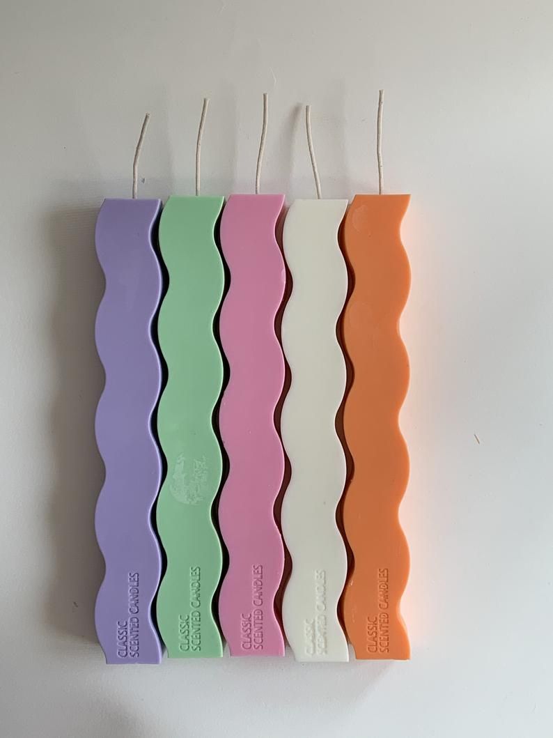 Long Wavy Candles (Pair)