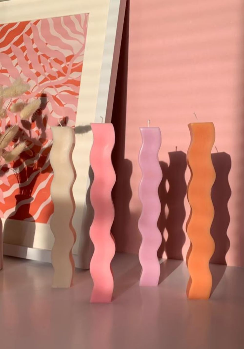 Long Wavy Candles (Pair)