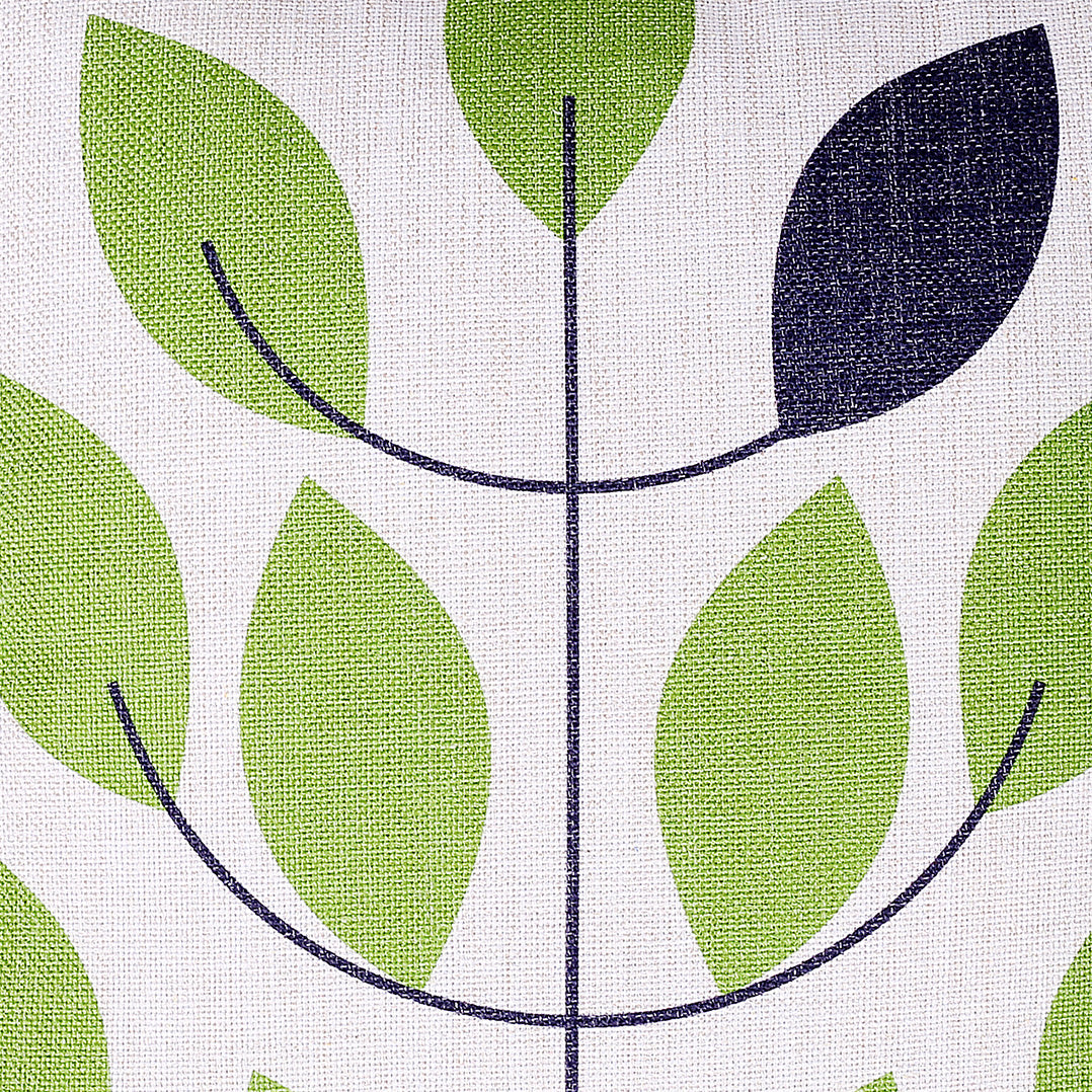 Green Leaf Design Cushion Cover